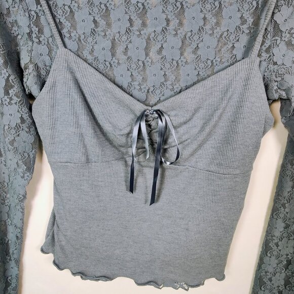 Rewind Women's Medium Long Sleeve Lace Blouse NWOT - Picture 3 of 8